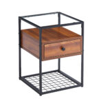 MESAS AUXILIAR ANASTASIA, CUADRADA CON TOPE DE VIDRIO CPL