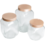 SET FRASCOS TAPA GOLD ROSE X3 CPL