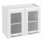 MUEBLE DE COCINA AEREO DOBLE  BLANCO 2 PUERTAS DE VIDRIO TLAE-2VBB