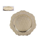 PORTA PLATO DORADO BORDE DE FLORES 33X2.3CM CPL