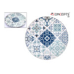 CENTRO DECORATIVO REDONDO LOZAS AZULES 33X2CM CPL
