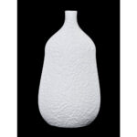 FLORERO BLANCO FLORES EN RELIEVE 16.5X8X30.5CM CPL
