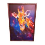 CUADRO DECORATIVO CON MARCO JIRAFA FONDO AZUL 60*90*2 833-FUBC-50078