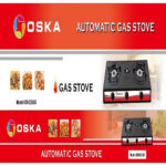 ESTUFA OSKA OSK03G NEGRA  DE MESA 3 QUEMADORES GAS LPG 100*100MM
