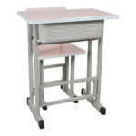 KIT ESTUDIANTIL MESA+SILLA ROSADA CON GRIS  KT-068-9
