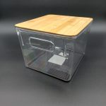 ENVASE TRASNPARENTE GRANDE CON TAPA DE BAMBOO