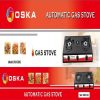 ESTUFA OSKA OSK03G NEGRA DE MESA 3 QUEMADORES GAS LPG 100*100 MM