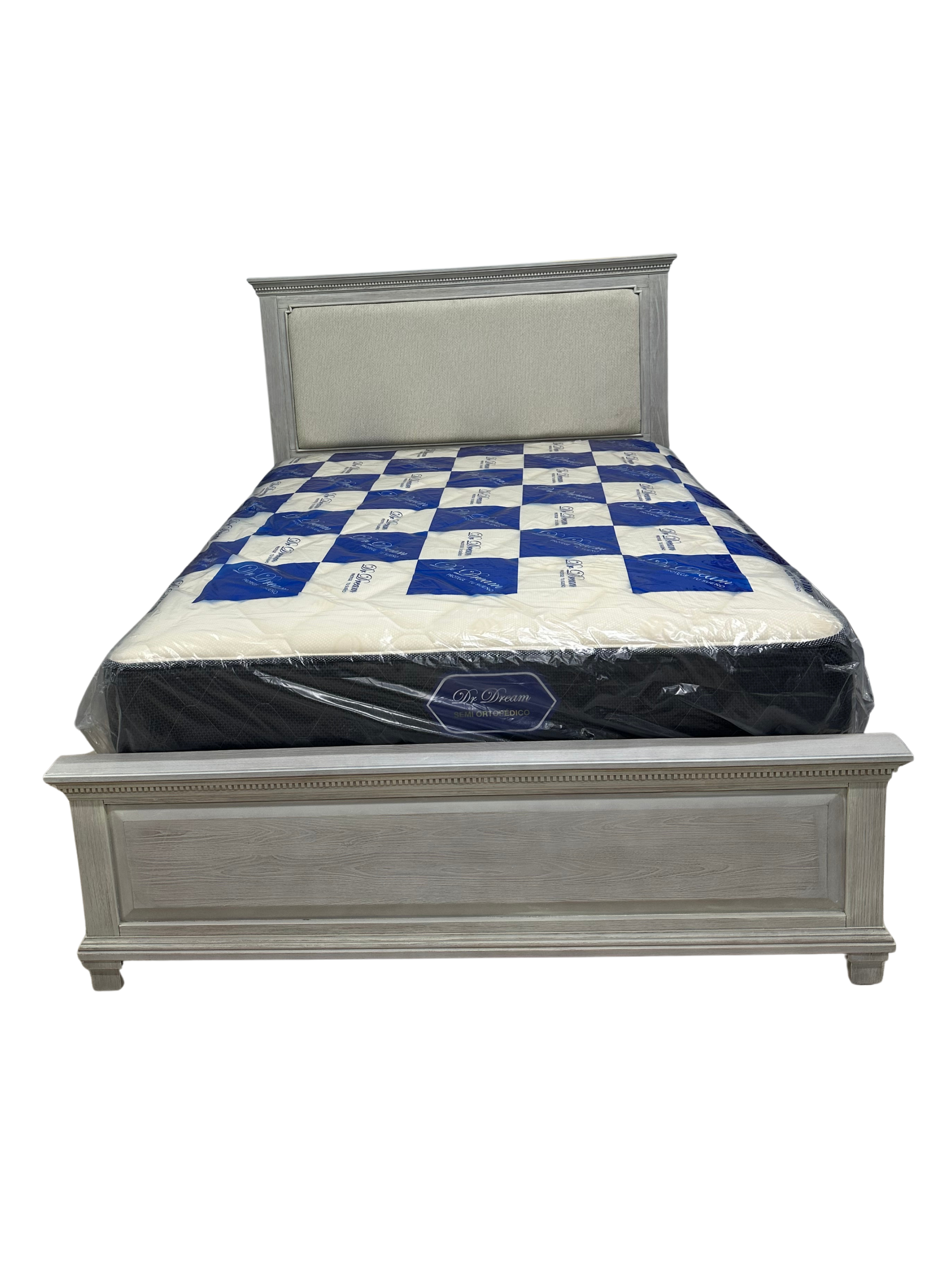 RECAMARA ARIAS QUEEN + BOXSPRING Y COLCHON QUEEN DR. DREAM
